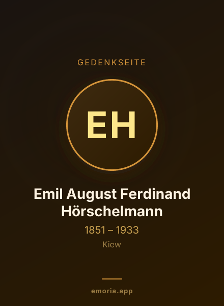 Gedenkportrait von Emil August Ferdinand Hörschelmann