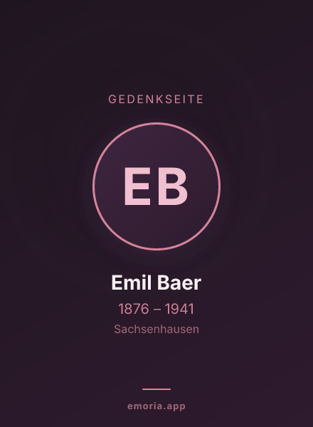 Gedenkportrait von Emil Baer