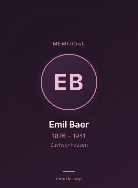 Memorial portrait of Emil Baer