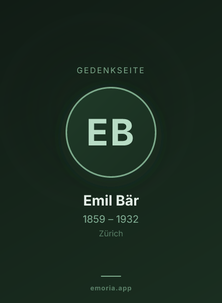 Gedenkportrait von Emil Bär