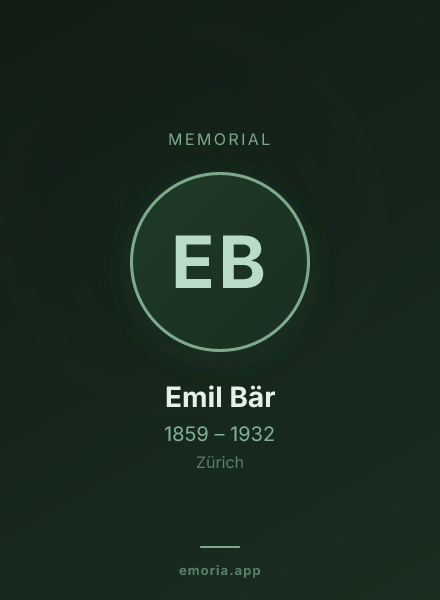 Memorial portrait of Emil Bär