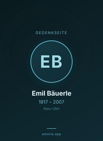 Gedenkportrait von Emil Bäuerle