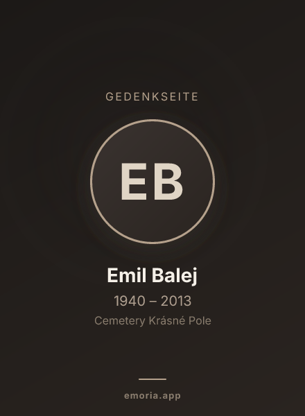 Gedenkportrait von Emil Balej