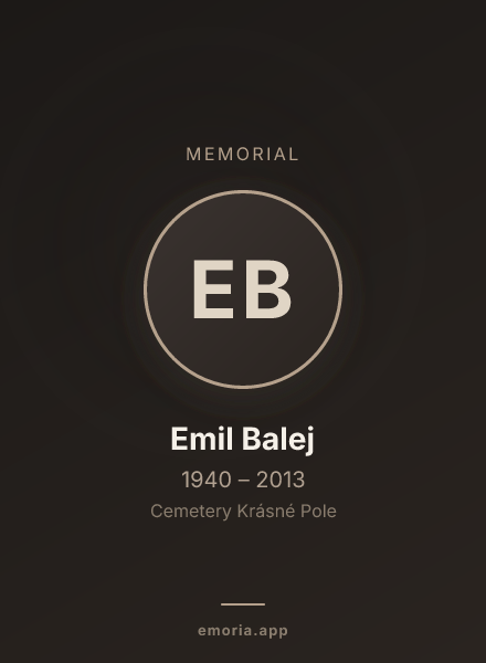 Memorial portrait of Emil Balej