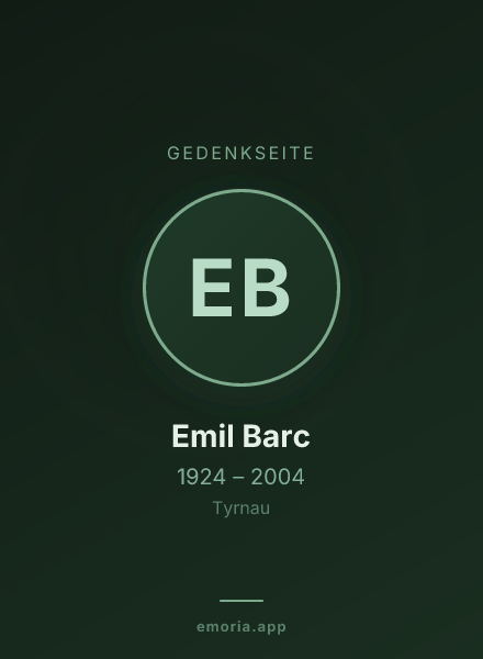 Gedenkportrait von Emil Barc