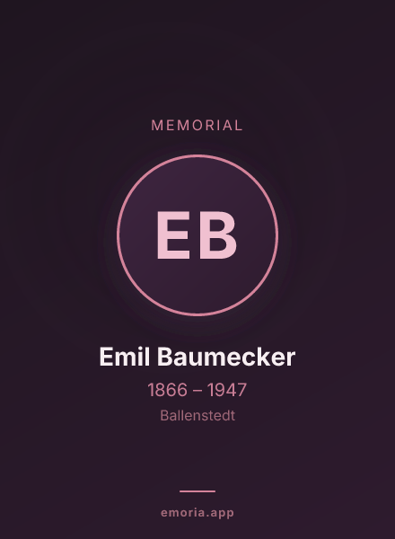 Memorial portrait of Emil Baumecker