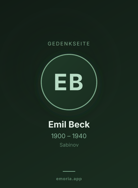 Gedenkportrait von Emil Beck