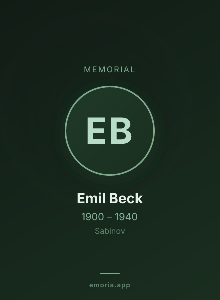 Memorial portrait of Emil Beck