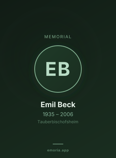 Memorial portrait of Emil Beck
