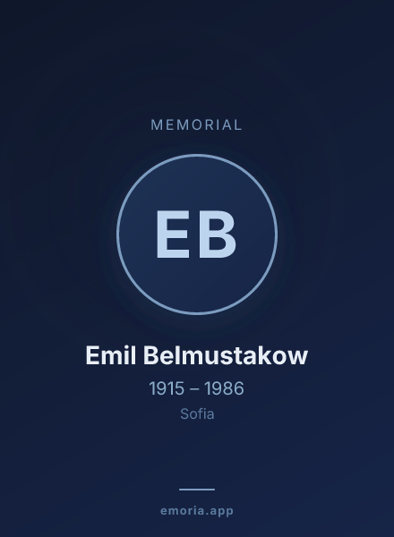 Memorial portrait of Emil Belmustakow