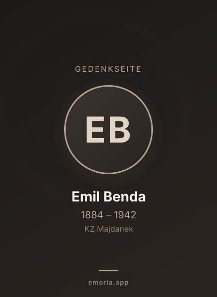 Gedenkportrait von Emil Benda