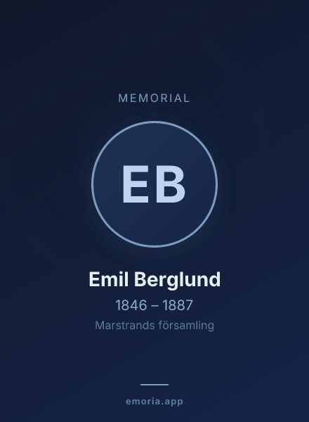Memorial portrait of Emil Berglund