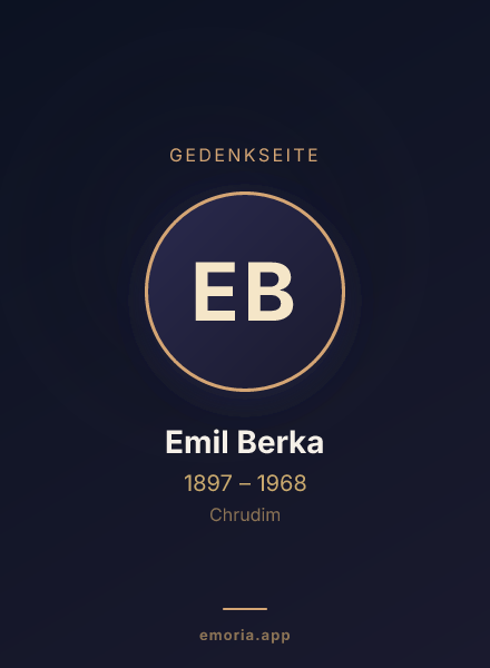 Gedenkportrait von Emil Berka