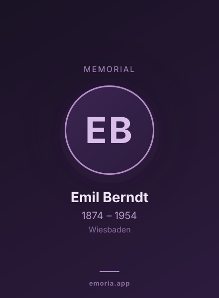 Memorial portrait of Emil Berndt