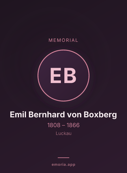 Memorial portrait of Emil Bernhard von Boxberg