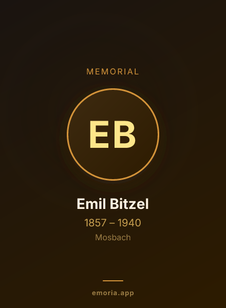 Memorial portrait of Emil Bitzel