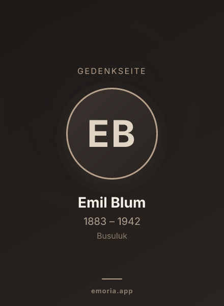 Gedenkportrait von Emil Blum