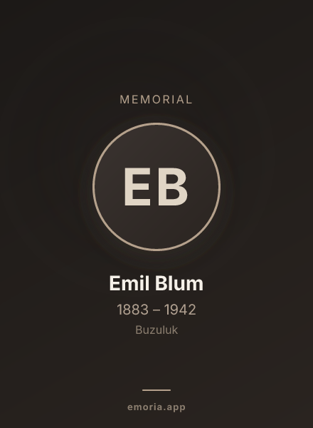 Memorial portrait of Emil Blum