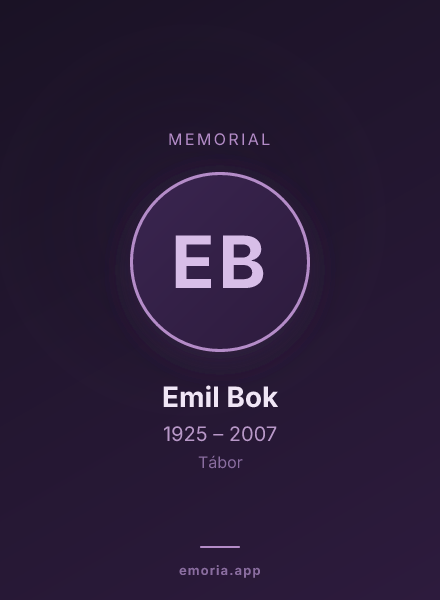 Memorial portrait of Emil Bok