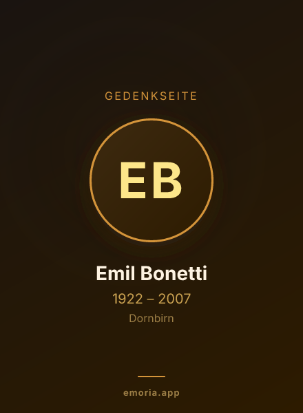 Gedenkportrait von Emil Bonetti