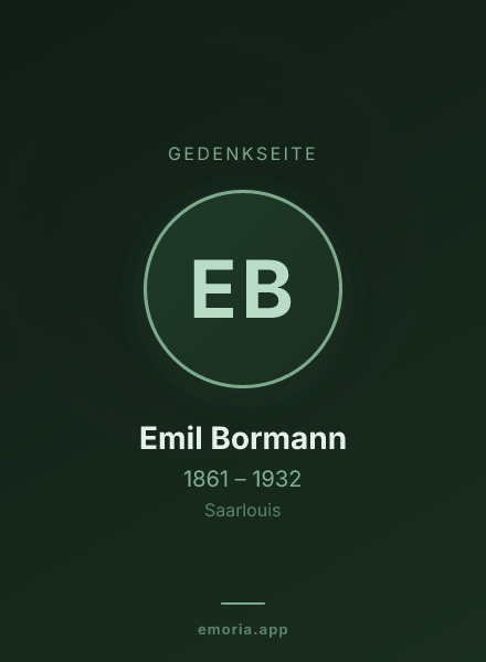 Gedenkportrait von Emil Bormann
