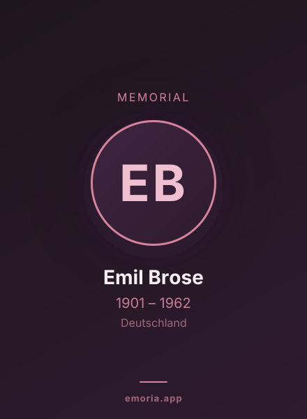 Memorial portrait of Emil Brose