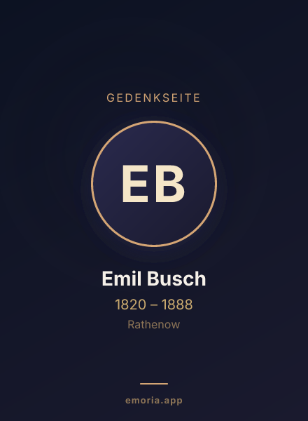Gedenkportrait von Emil Busch