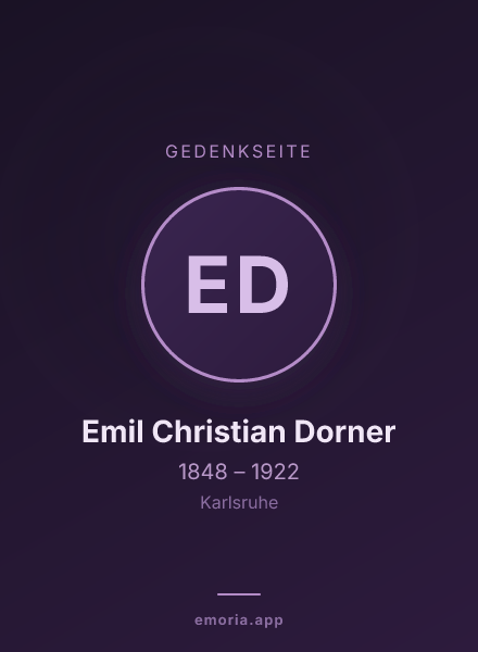 Gedenkportrait von Emil Christian Dorner