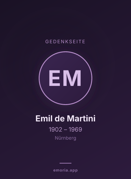 Gedenkportrait von Emil de Martini