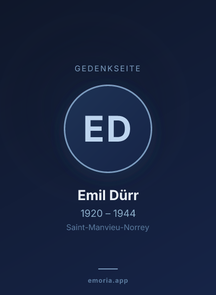 Gedenkportrait von Emil Dürr