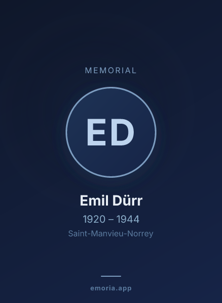 Memorial portrait of Emil Dürr
