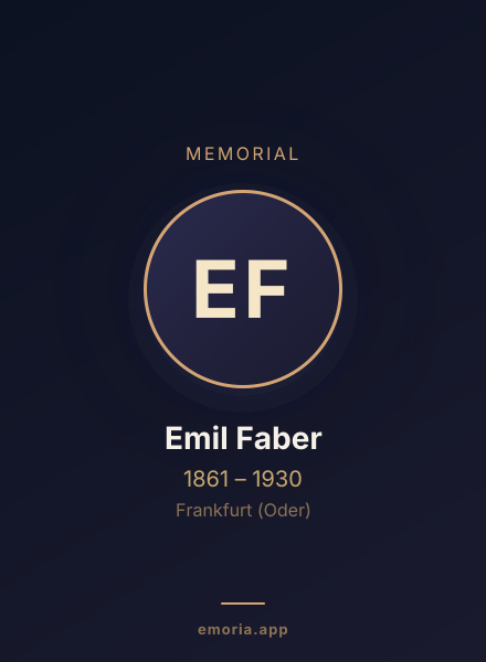 Memorial portrait of Emil Faber