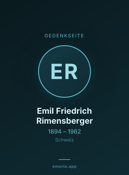 Gedenkportrait von Emil Friedrich Rimensberger