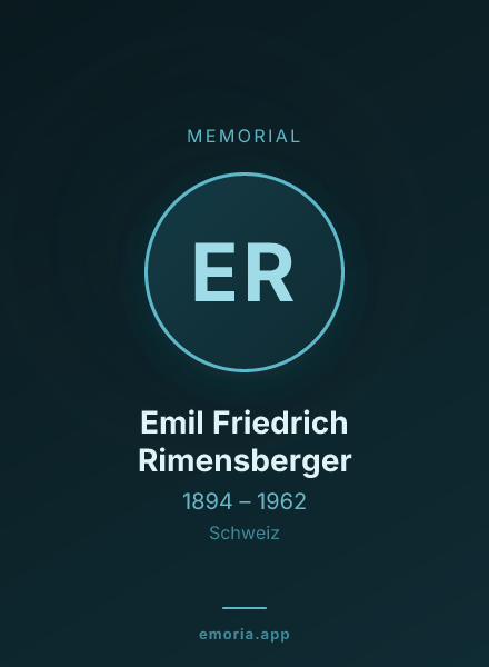 Memorial portrait of Emil Friedrich Rimensberger