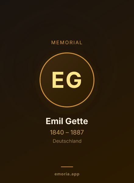 Memorial portrait of Emil Gette