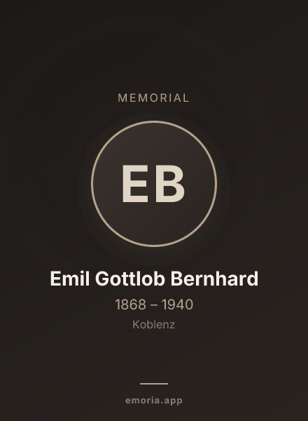 Memorial portrait of Emil Gottlob Bernhard