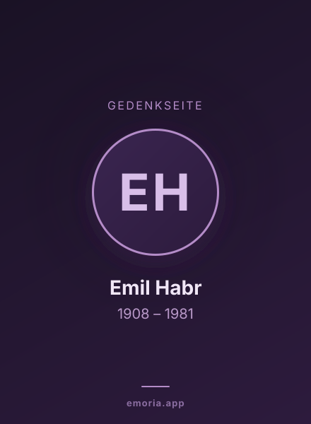 Gedenkportrait von Emil Habr