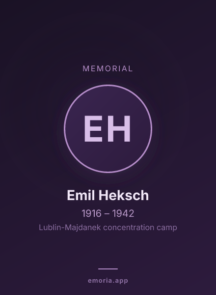 Memorial portrait of Emil Heksch