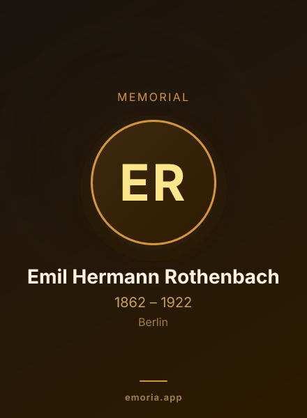 Memorial portrait of Emil Hermann Rothenbach