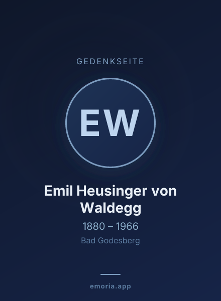 Gedenkportrait von Emil Heusinger von Waldegg