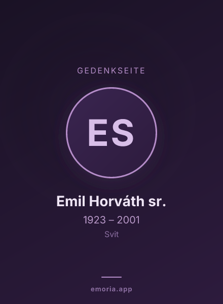 Gedenkportrait von Emil Horváth sr.