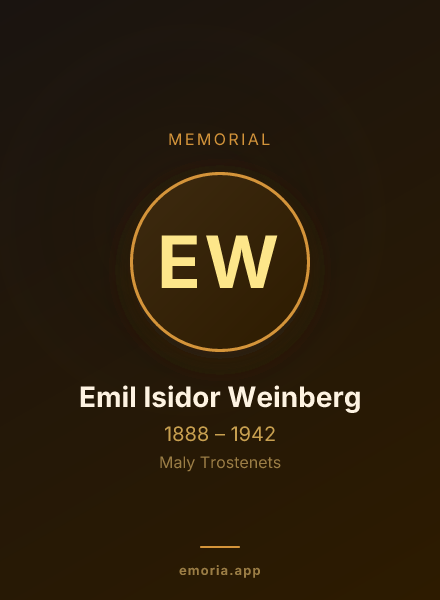 Memorial portrait of Emil Isidor Weinberg