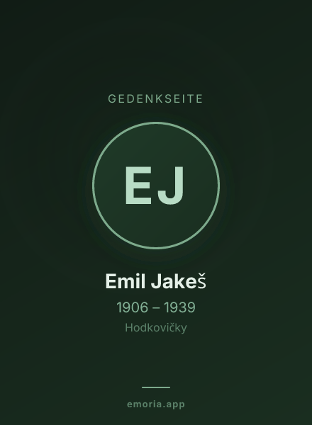 Gedenkportrait von Emil Jakeš
