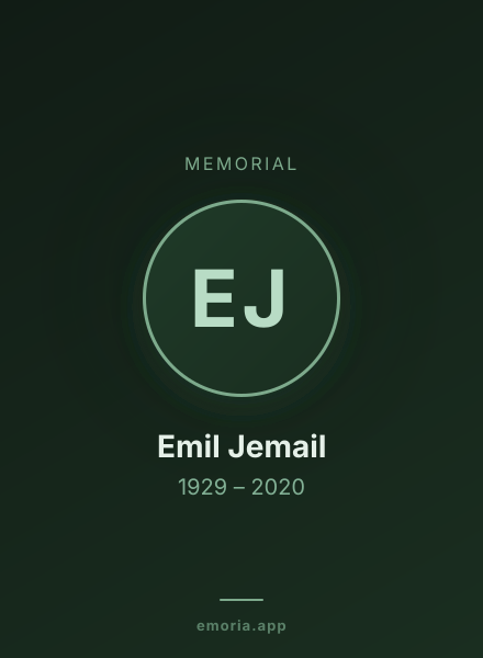 Memorial portrait of Emil Jemail