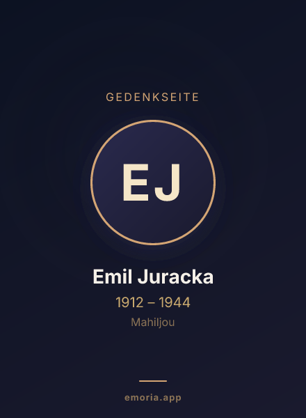 Gedenkportrait von Emil Juracka