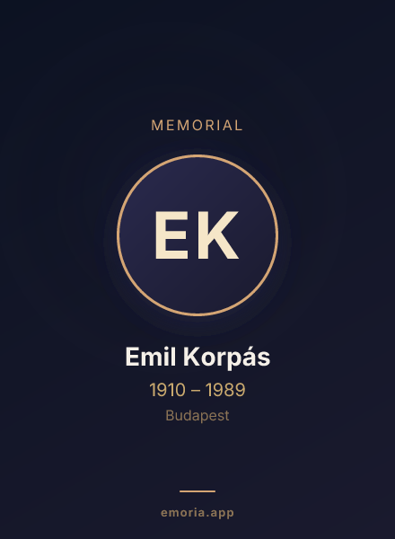 Memorial portrait of Emil Korpás