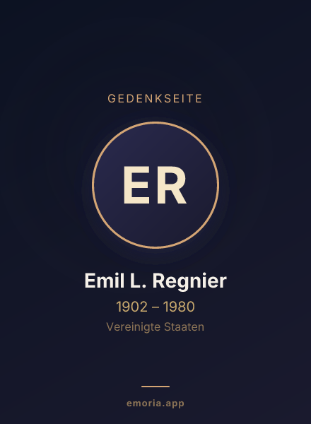 Gedenkportrait von Emil L. Regnier