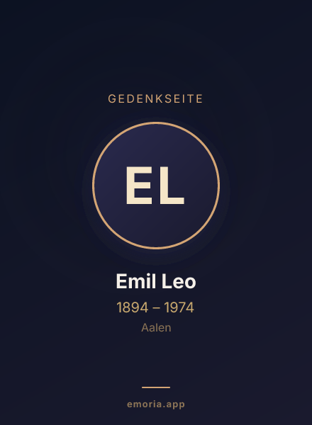 Gedenkportrait von Emil Leo