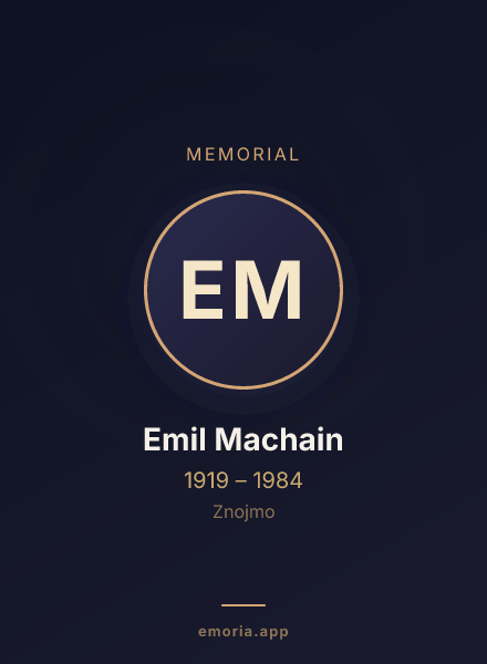 Memorial portrait of Emil Machain
