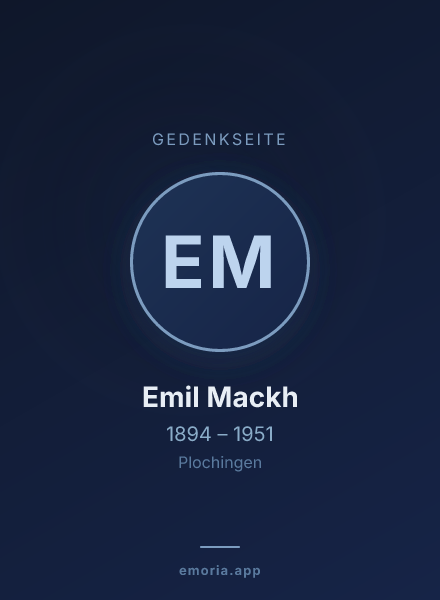 Gedenkportrait von Emil Mackh